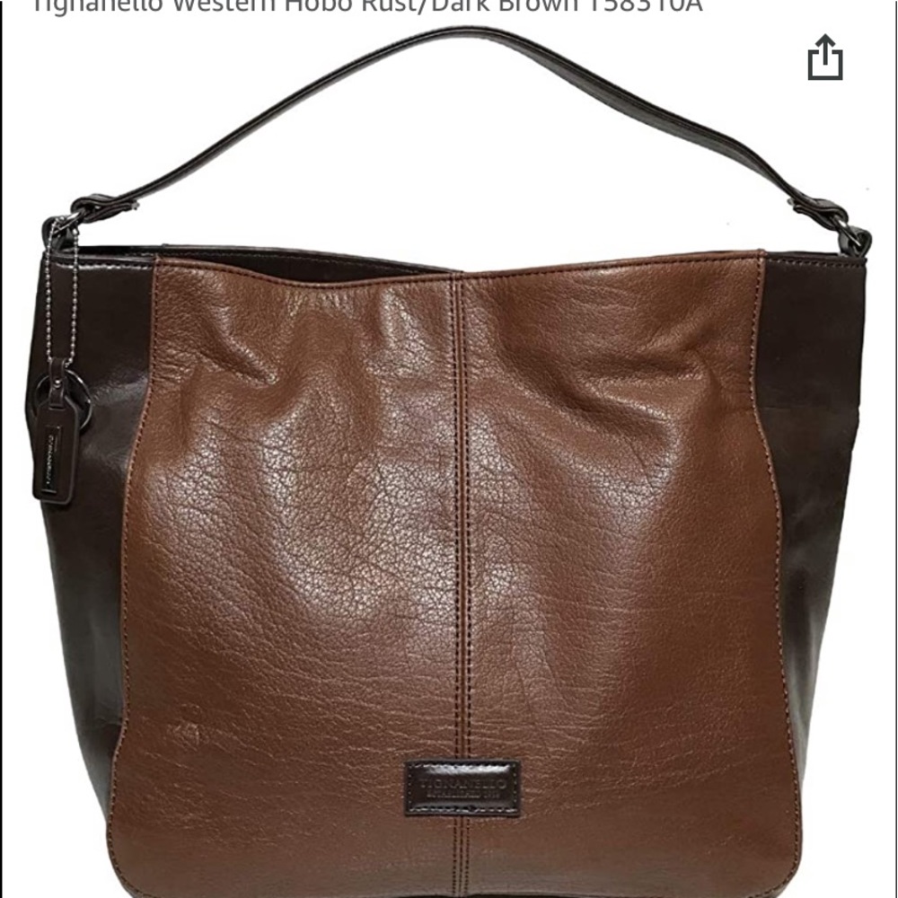 Tignanello “Western Hobo” in rust/dark brown.